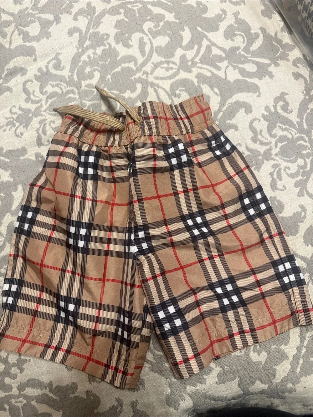 Classic Plaid Kids Shorts in Beige